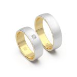 Berger Exclusive 747 Giftering Gult-Hvitt Gull Matt Diamant